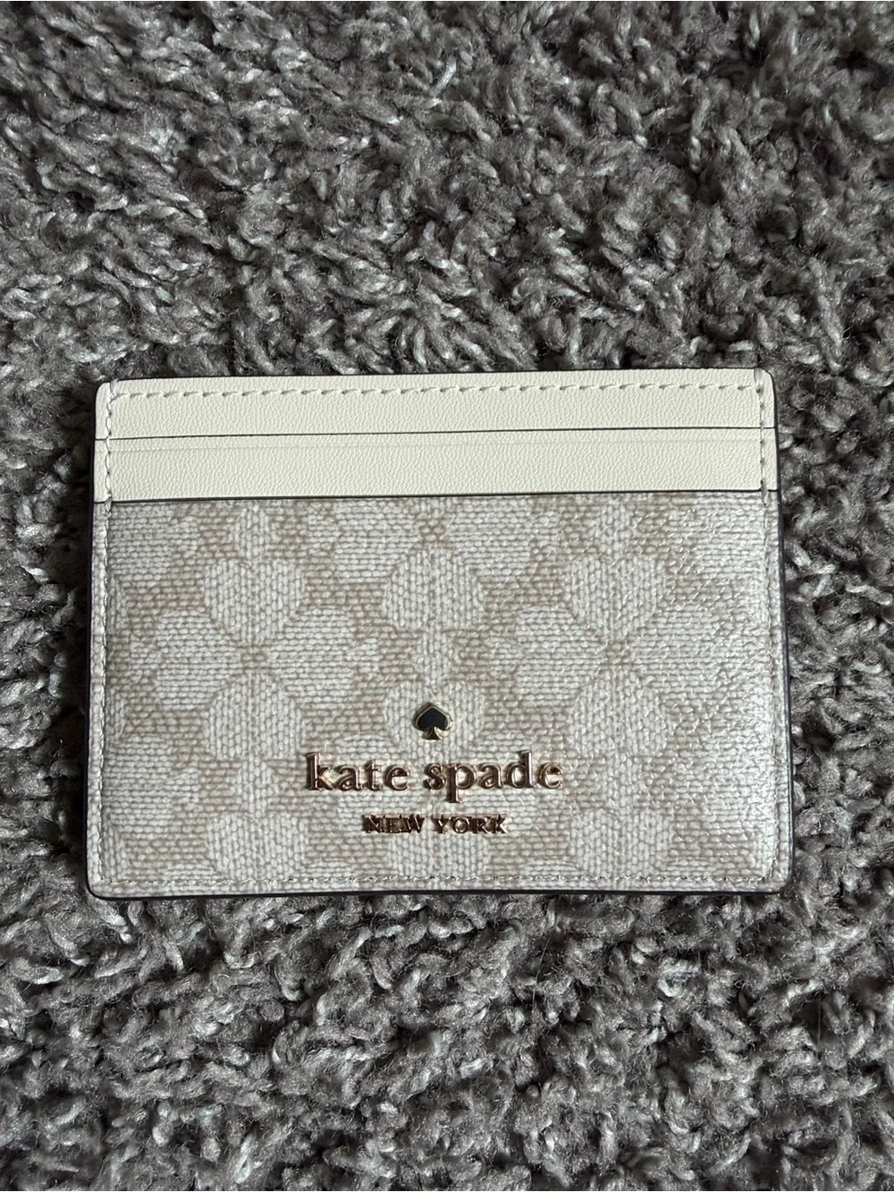 kate spade Cream and Light Beige Logo Card Case